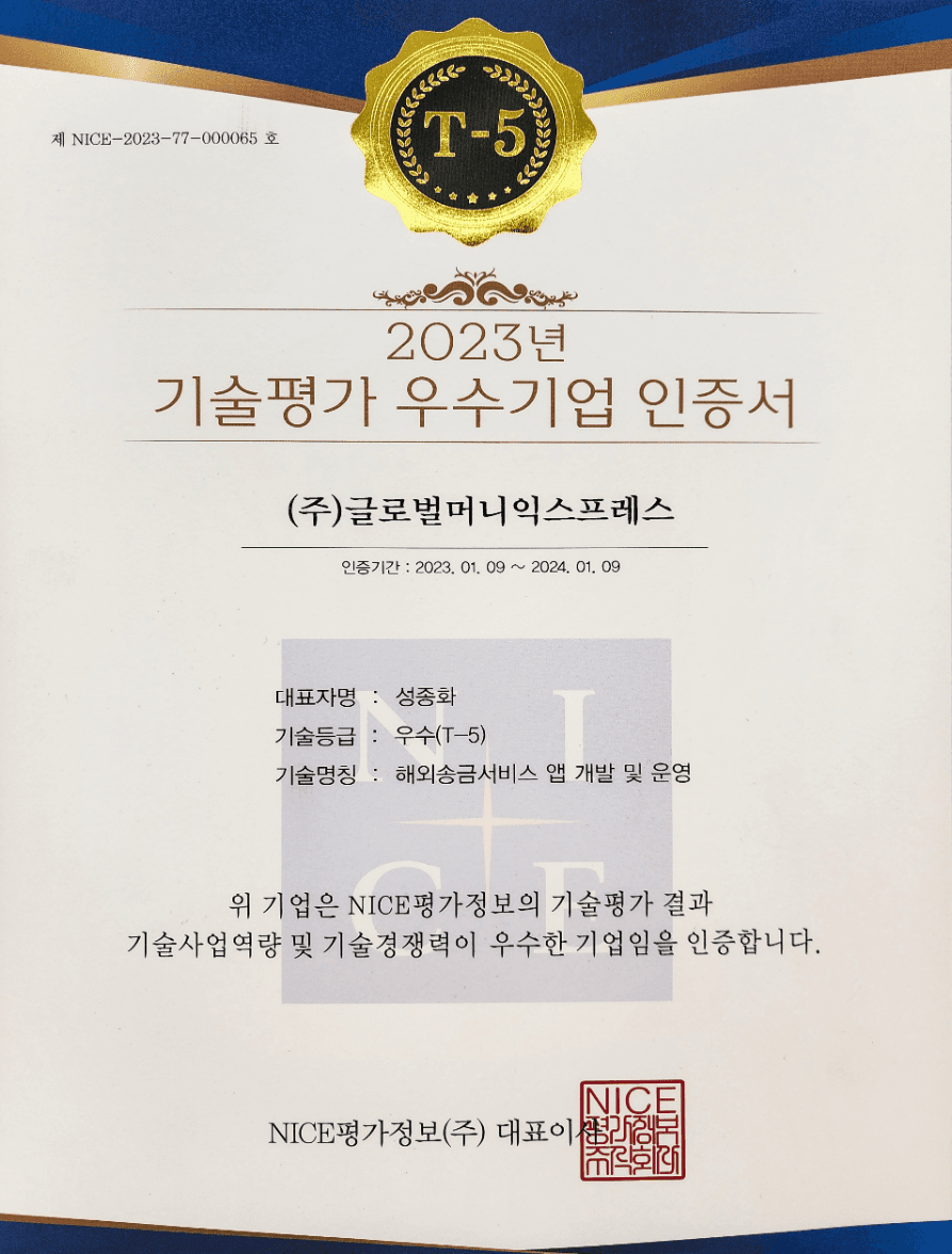 Certified as Excellent Technology Company by NICE